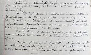Délibération du Conseil Municipal de Juillet 1916 - Source Mairie de Quintenas