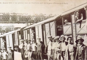 Départ du train des mobilisés le 3 août 1914 à Annonay