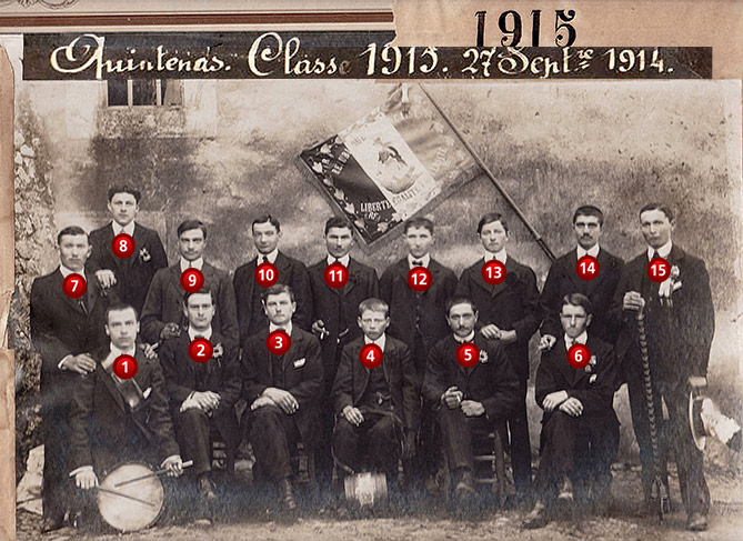 Conscrits de Quintenas • Classe 1915 • Collection Paulette Ducol